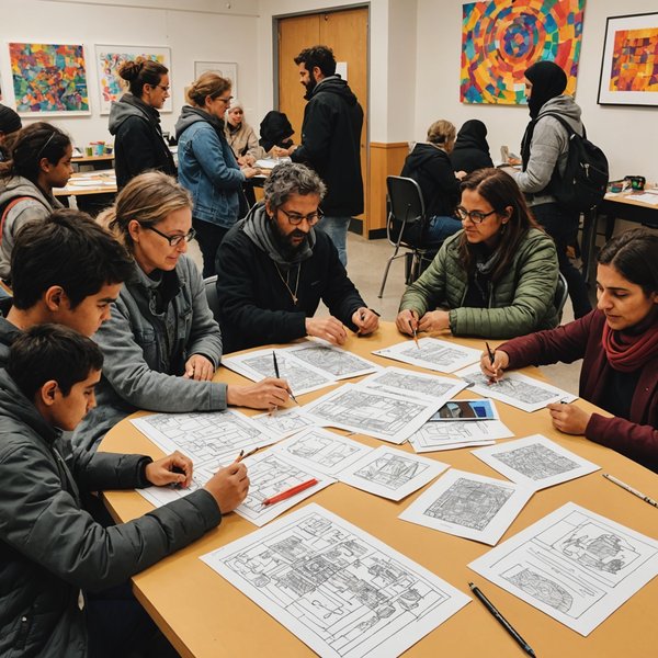 Comment les centres d'art peuvent-ils organiser des ateliers de création pour les réfugiés et les immigrants ?